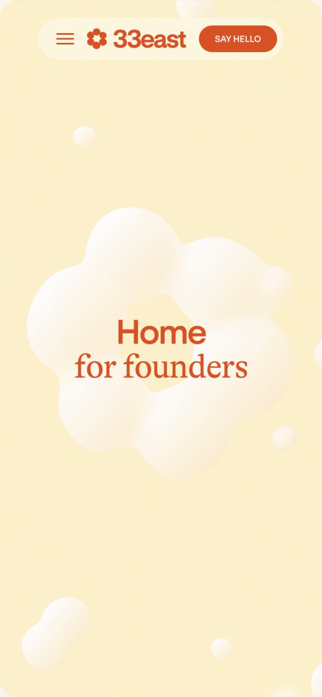 33east website — mobile