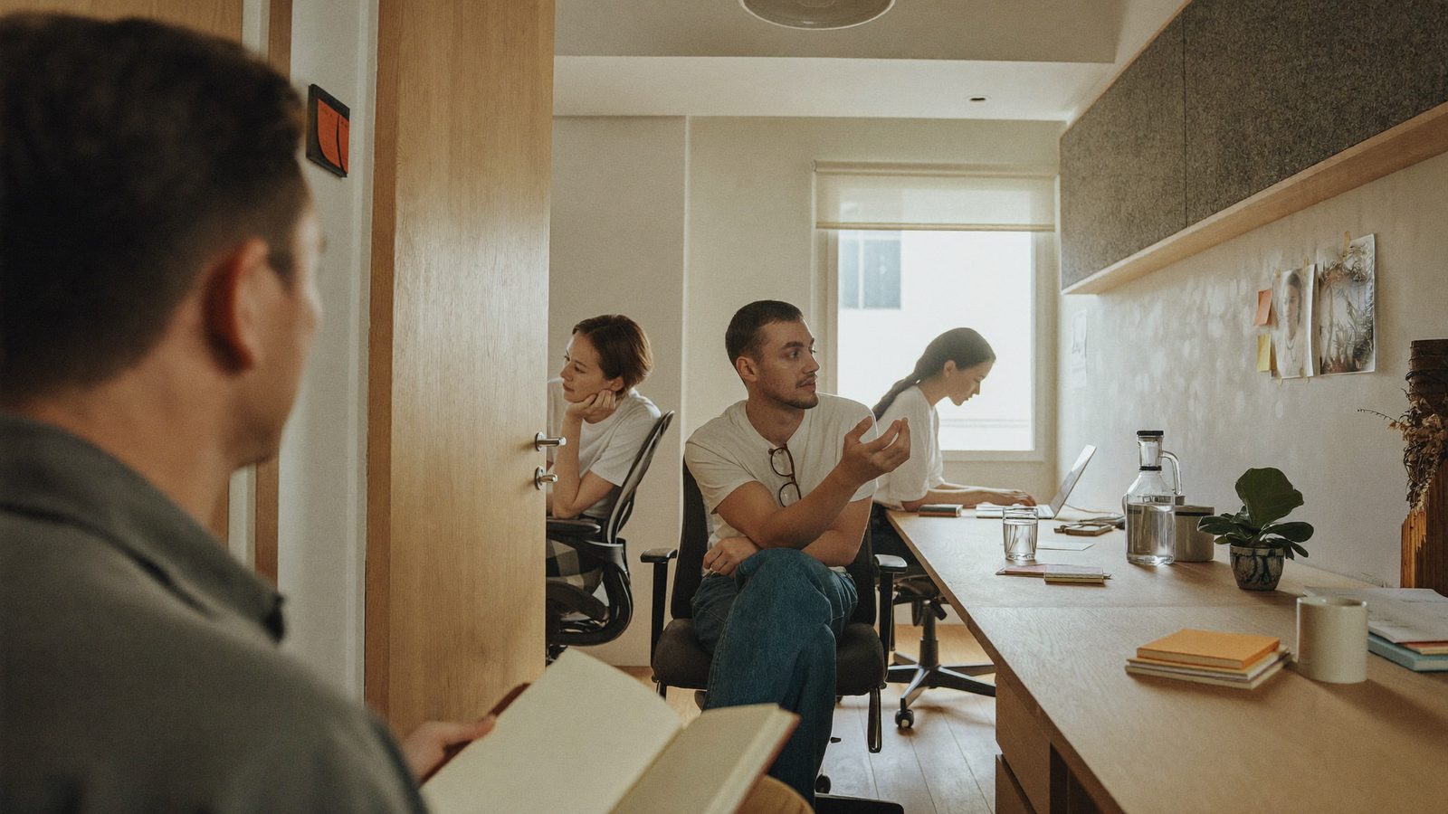 Founders working in an office